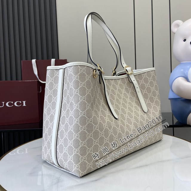 Gucci專櫃古馳最新款購物袋GG圖案條紋織大號肩背包 jh2632型號：815213